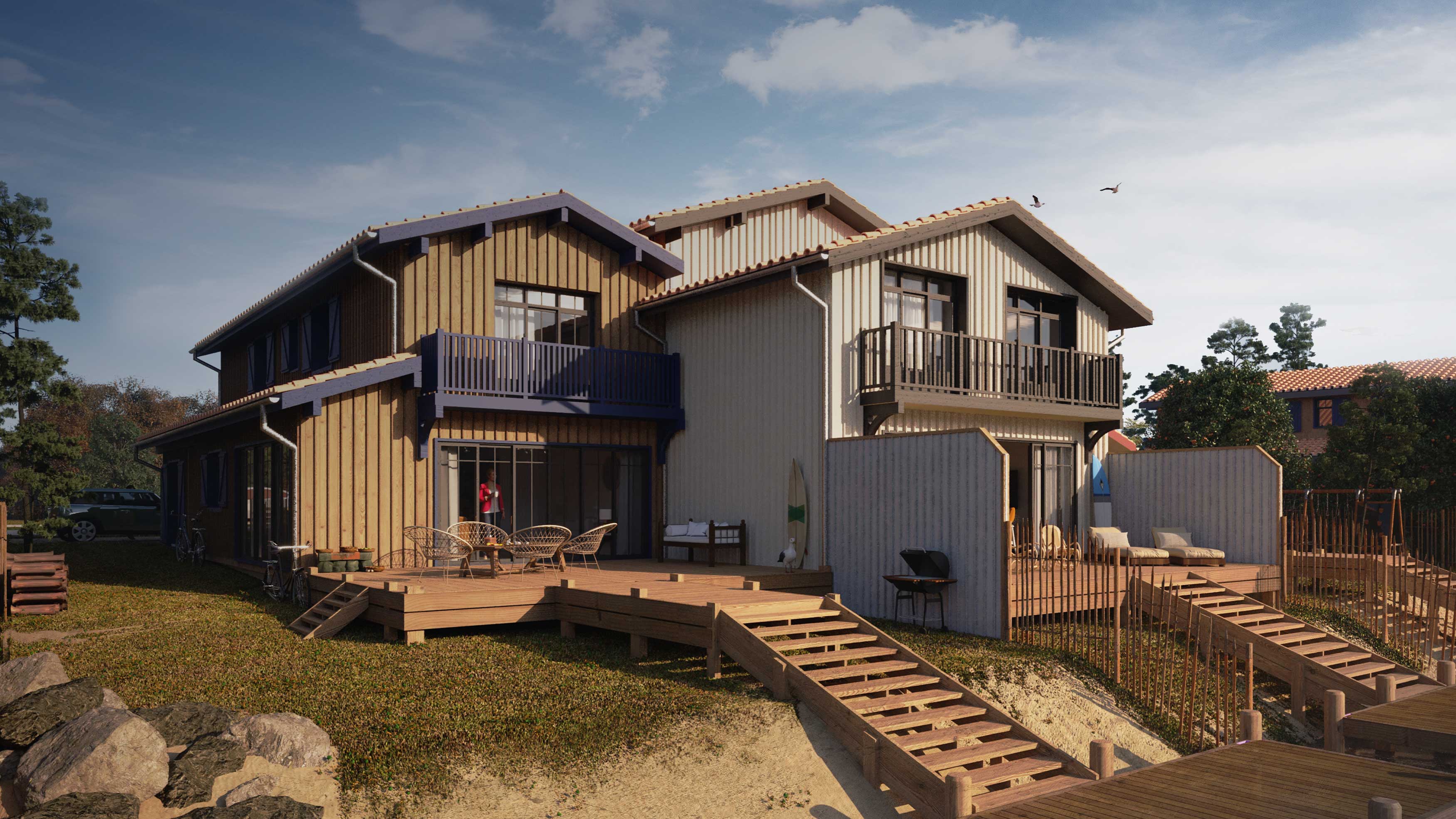 Maisons C-01-33260 - Cabanes esprit bassin d'Arcachon